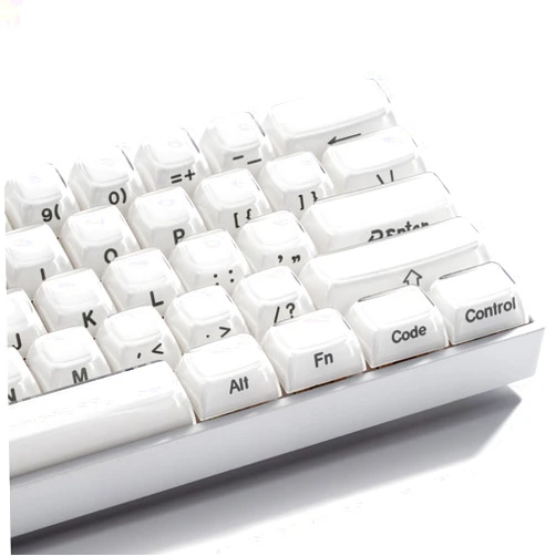 GMKWTL XVX White Keycaps, Crystal Jelly Keyboard Key caps OEM Profile Side Printed Keycap Set Compatible with 61/68/84/87/98/100 ANSI Layout MX Switches Mechanical Keyboard