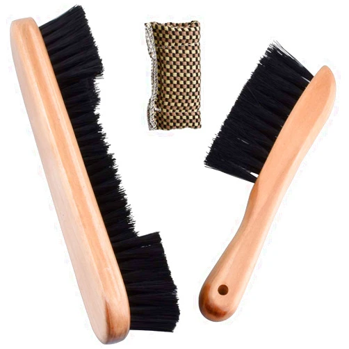 HEXJOZEI Billiards Pool Table and Rail Brush Set with Cue Cleaning Cloth Club Wipe Dry Cloth