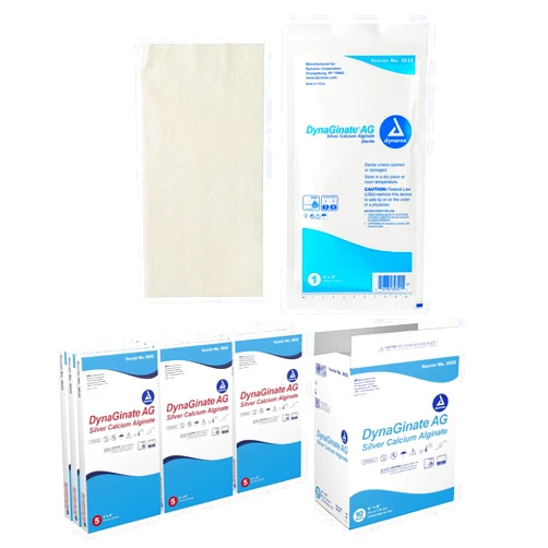 Dynarex DynaGinate AG Silver Calcium Alginate Dressings - 4