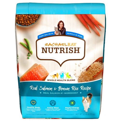 Nutrish Rachael Ray Nutrish Premium Natural Dry Cat Food, Real Salmon & Brown Rice Recipe, 14 Pounds (Packaging May Vary)