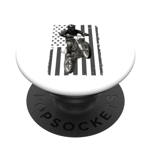 Vintage Threads 7 Dirt Bikes Braaap US Flag American Dirt Bike Rider Motocross Graphic PopSockets Swappable PopGrip