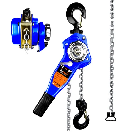 FITHOIST Lever Chain Hoist 1650LBS Capacity 10FT Manual Ratchet Chain Puller Hoist with 2 Hooks for Open-Air and Unpowered Operations (1650LBS 10FT)