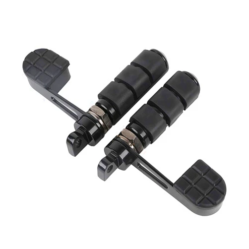 TCMT Anti Vibration Stirrup Heel Support Footpegs Fits For Harley Dyna Super Glide Wide Glide Street Bob Fat Bob Low Rider Heritage Softail Night Train Deluxe Sportster XL1200 XL883 (Black)