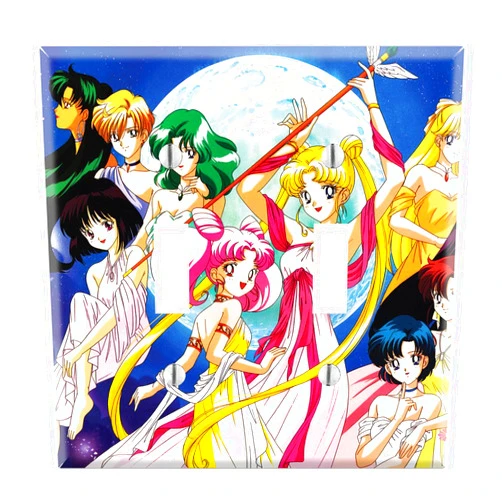 Decorate Plus Dual Toggle Wall Switch Cover Plate Decor Wallplate - Sailor Moon Pretty Guardian