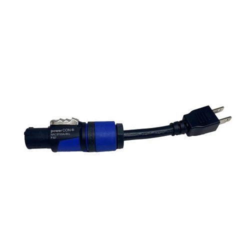 Usbargainsound.com NEUTRIK NAC3FXXA-W-L-ACM-6 15A POWERCON (BLUE) Power in to AC Edison Male 6 Inch Cable
