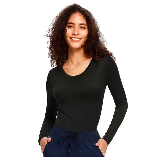 COZYFIT Underscrub Long Sleeve Women - Crew Neck Scrubs Undershirts for Nurse with Soft Fabric