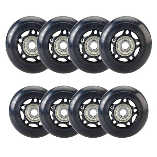 Yaegoo 8 PCS 64mm 80mm Inline Skate Wheels Skates Replacement Wheels with Bearings