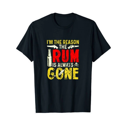 Yonkboyz Apparel Vintage I'm the Reason the Rum is Gone Funny Pirate T-Shirt