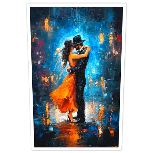 Generic Flamenco Dancing Couple Wall Art Spanish Culture Rain Dance Canvas Aesthetic Room Decor for Home & Apartment 12X16 in Unframed