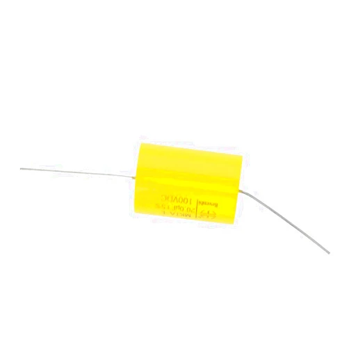 Fielect Axial Lead Type Polypropylene Film Capacitor Cylindrical 100V DC 20.0uF 26.5 * 41mm Yellow for Audio Divider 1pcs