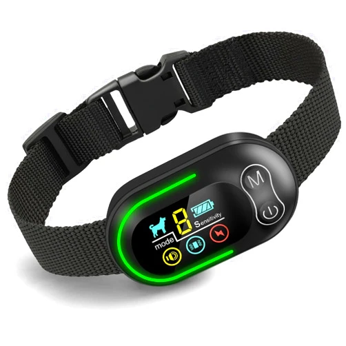 WIZCO Dog Bark Collar, Wizco Rechargeable Smart Barking Collar, Anti Bark Training Collar with 5 Adjustable Sensitivity Beep Vibration Shock, Bark Shock Collar for Large Medium Small Dogs (Black)
