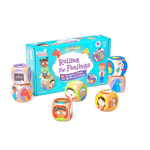 hand2mind Rolling for Feelings Dice Game, Therapy Games, Play Therapy Toys, Social Emotional Learning, Emotional Regulation for Kids, Social Skills Activities for Kids, School Counselor Supplies