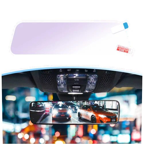Ushilife 2PCS Car Rearview Mirror Anti-Glare Film Night Reversing Glare Protection Sticker Anti-Reflective Membrane Anti Fog Films Safe Driving Protective Film Suitable for Cars Motorcycles
