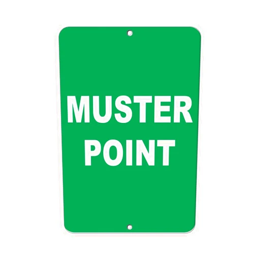 Luna Distributing Muster Point Security Sign Label Vinyl Decal Sticker Kit OSHA Safety Label Compliance Signs 8