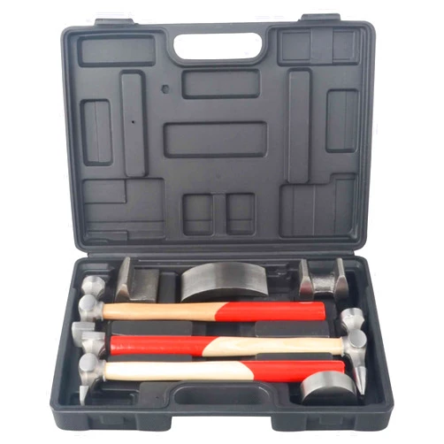 DAYUAN 7Pcs Auto Body Repair Tool Kit, Craft Panel Beating Hammer and Dolly Set Hammer Dent Body Fender Tool