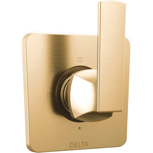 Delta Faucet Velum Gold 3-Setting Diverter Trim Kit, Diverter Valve Kit, Gold Shower Diverter, Champagne Bronze T11837-CZ (Valve Not Included)