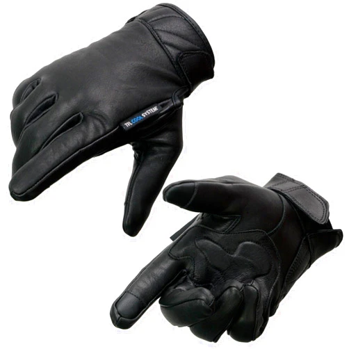 Milwaukee Leather MG7502 Men's Black Leather Gel Palm Motorcycle Gloves w/i-Touch and Cool-Tec Technology