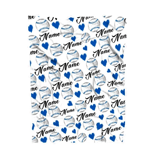 Nitten Personalized Blanket with Photo Baseball Custom Name Memorial Custom Blanket Customizable Gifts Inspirational Presents for Women Men Family Pictures Names50 x40 for Kid