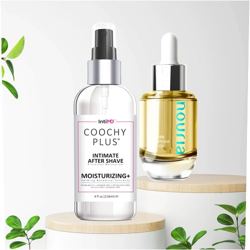 IntiMD Coochy Plus Intimate After Shave Protection Mist + Pre-Shave Elixir Moisturizer Oil Kit – HydroLock & MOISTURIZING PLUS Continuous Hydration Reliefs Razor Burn Bump Ingrown Hair