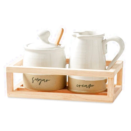 MUD PIE STONEWARE CREAM AND SUGAR
