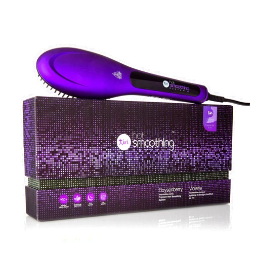 Tiripro Digital Hot Brush Smoothing System - Boysenberry Hair Straightening