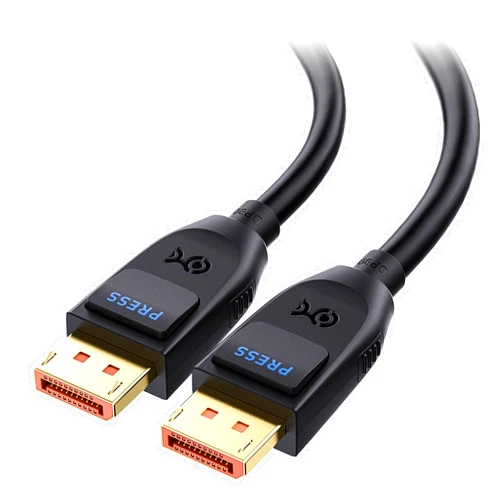 Cable Matters 80Gbps DisplayPort 2.1 Cable 1.5m/4.9ft, DP80 Cable with 16K 60Hz, 8K 240Hz, 4K 240Hz in Black with FreeSync, G-SYNC and HDR for Gaming Monitor, PC, RTX 4080/4090, RX 7900