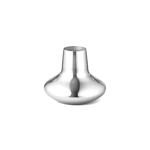Georg Jensen Henning Koppel Small Stainless Steel Vase, 4.88 inches height x 5.91 inches diameter, Stainless Steel, Floral, Home Décor