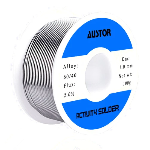 AUSTOR 60-40 Tin Lead Rosin Core Solder Wire for Electrical Soldering (100g, 1.0mm)