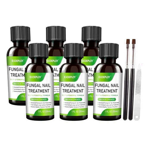Exdeploy 6 Pack Toenail Fungus Treatment Extra Strength with 25% Undecylenic Acid for Toenails and Fingernails with Natural Oils for Thick, Damaged & Nails foot fungus treatment extra strength