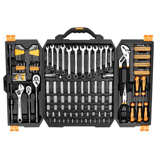 DEKOPRO 192 Piece Mechanics Tool Set Socket Wrench Set, Plastic Storage Case with Auto Repair Hand Tool Kit Wrench Tool Box Set