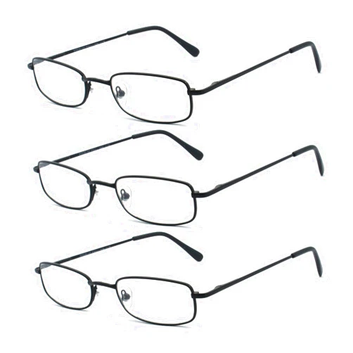 EYE ZOOM Classic Readers Rectangular Metal Reading Glasses for Men and Women, Multi-colored
