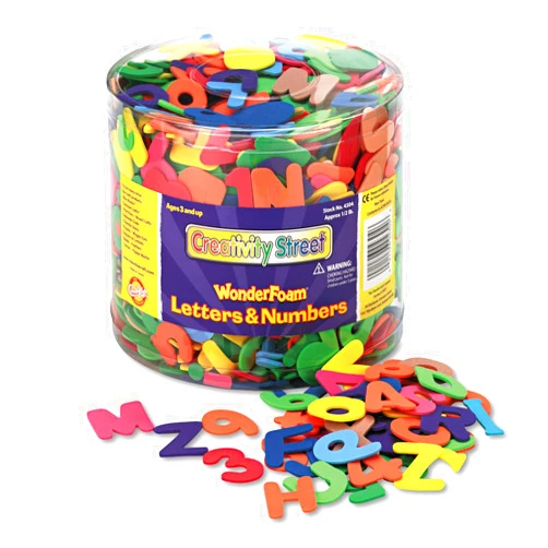 Creativity Street 4304 Wonderfoam Letters and Numbers, 1/2 Lb. Tub, Approximately 1,500 Pieces