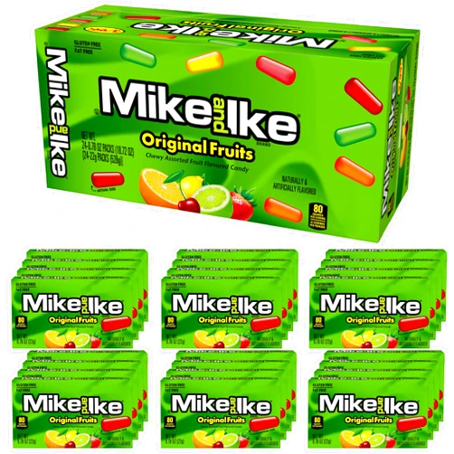 The Hampton Candy Company Mike and Ike Original Fruits Candy, 0.78 Ounce Box (Pack of 24-18.72 Ounce Total), Chewy Candy, Vending Machine Candy