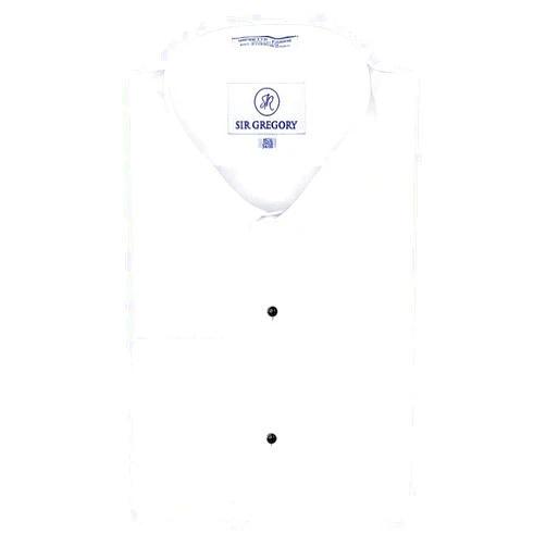 Sir Gregory Men's Regular Fit Tuxedo Shirt 100% Cotton Laydown Collar French Cuff 1/4 Inch Pleat