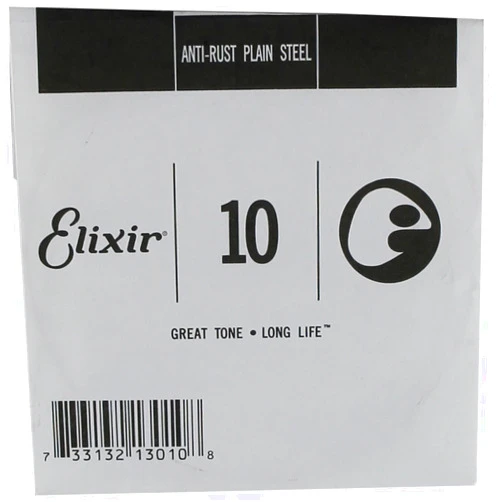 Elixir® Strings Anti-Rust Plated Plain Steel Single String (.010)