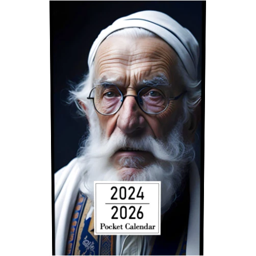 By Jenna Sanford (Author) Pocket Calendar 2024-2026: Two-Year Monthly Planner for Purse , 36 Months from January 2024 to December 2026 | Jewish old man