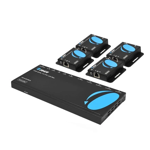 OREI 1x4 HDMI Extender Splitter Multiple Over Single Cable CAT6/7 1080P with IR Remote EDID Management - Up to 165 Ft - Loop Out - Low Latency - Full Support