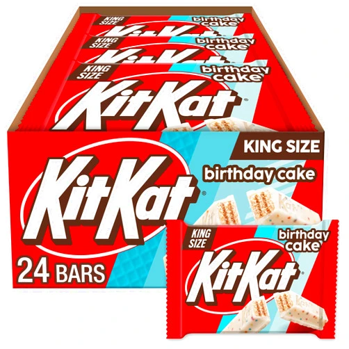 KIT KAT Birthday Cake Flavored Wafer King Size, Candy Bars, 3 oz (24 Count)