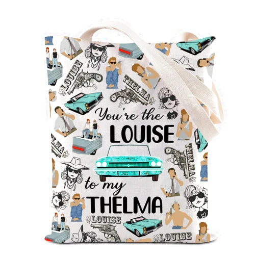 ZJXHPO Thelma Tote Bag Road Trip Gift Sister You're The Louise To My Thelma Reusable Grocery Shopping Bag