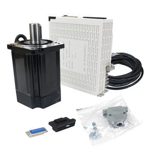 RATTMMOTOR 750W Servo Motor Kit, Servo Motor with Servo Motor Driver and Brake Encoder Cable, CNC Controller Kit for CNC Engraver Milling Machine/Robot (750W Without Brake)
