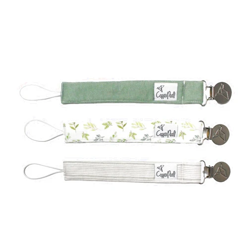 Copper Pearl Pacifier Clip 3-Pack: Premium Knit Binky Clips for Baby Girls and Boys - Stylish Stainless Steel Pacifier Holder Clip - Baby Pacifier Clips for No More Floor Drops - Haven