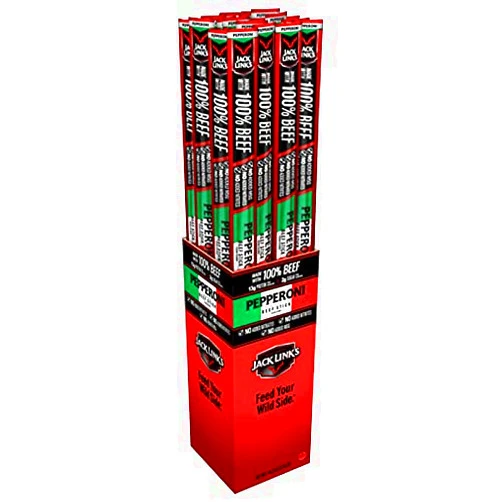 Jack Link's Pepperoni Beef Stick 1.84 oz. Pegged - Case of: 24;24