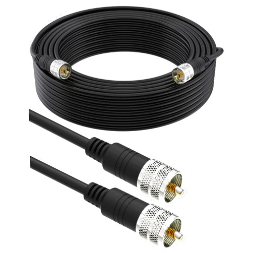 Foboiu Coax Cable RG8X Coaxial Cable, 50 ft CB Antenna Cable,PL259 UHF Male-to-Male Cord,50 Ohm CB Coax Cable for Radios,Antenna Analyzers,Antenna Tuners,Virtual Loads