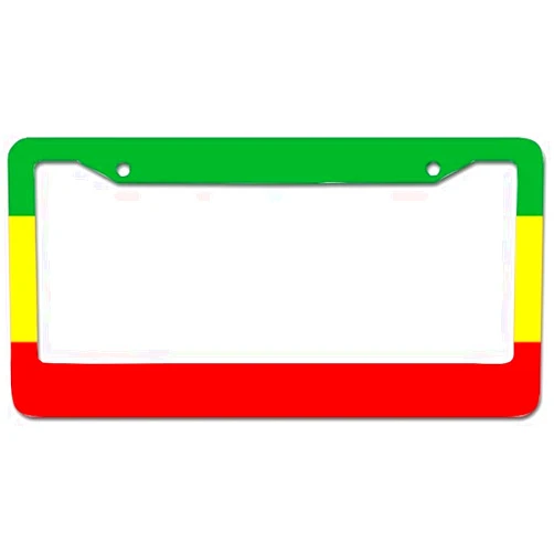 Urbanrags License Plate Holder Rastafarian Flag Rasta Ethiopian Car License Plate Frame - Aluminum Metal Auto License Plate Frame Tag Holder Frame Cover - 12x6 inch for Universal Cars