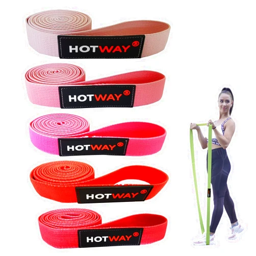 HOTWAY Long Resistance Bands Set, Fabric Pull Up Assistance Exercise Bands for Women, 5 Pack Thick Cloth Heavy Duty Stretch Bands for Full Body Workout & Weight Training