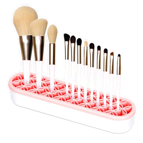 Unaone Silicone Makeup Brush Holder, Multipurpose Beauty Tool Organizer Make up Brush Storage Stand for Painting Pen Brushes Nail Clippers Drill Pens Ruler Sewing Craft Tools (Pink)
