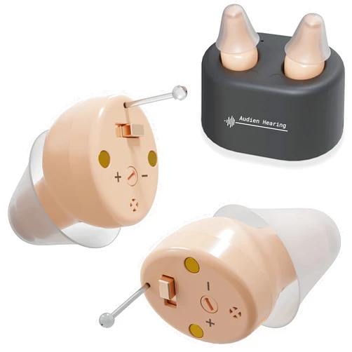 Audien Hearing Audien ATOM Rechargeable Hearing Amplifier to Aid and Assist Hearing, Premium Comfort Design and Nearly Invisible