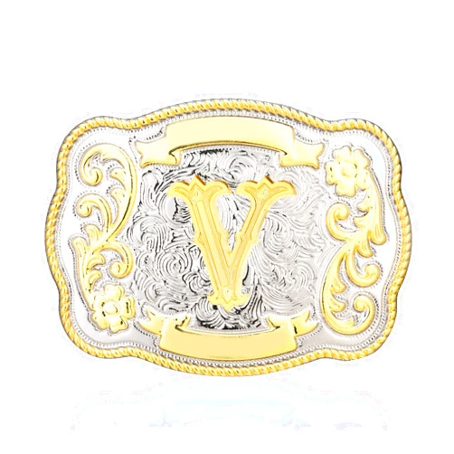 HLYMPONY Belt Buckle Men Western Cowboy Cowgirl Rodeo Vintage Initial Letter ABCDMRJ to Z Belt Buckles for Women