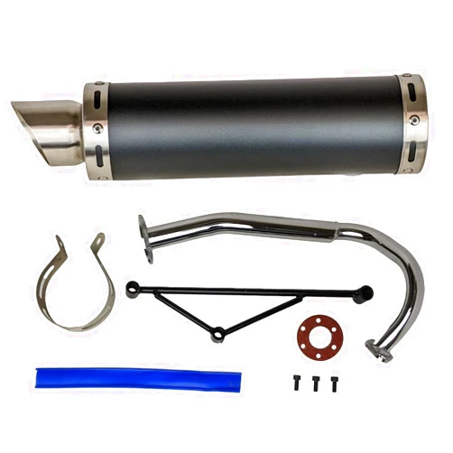 RedCap High Performance Exhaust System Muffler for GY6 50cc Scooter Moped TaoTao Jonway Kymco 139QMB (Black)