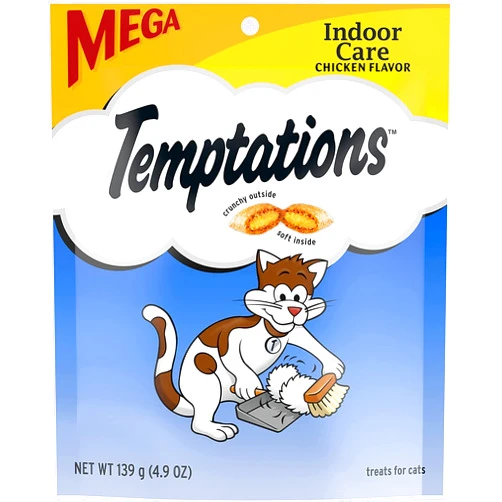 Mars Whiskas Temptations indoor care Chicken Flavor Cat Treats 4.9 oz by Mars (3-Pack Bundle)